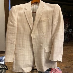 Cream Plaid Mens Jacket